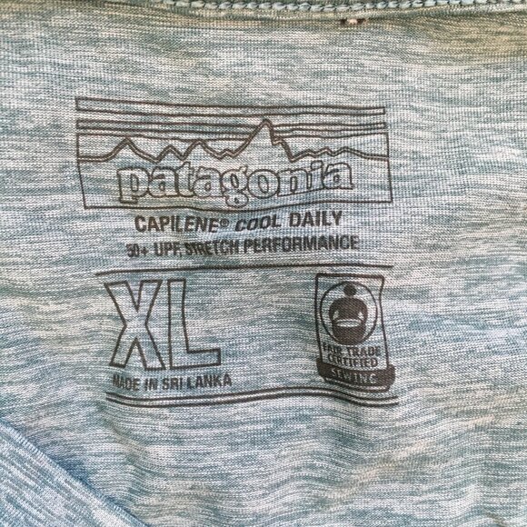 PATAGONIA Running Jersey Capilene Cool UPF 50+ Daily Graphic Power Plant Shirt - Picture 2 of 11